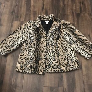 CHICOS Faux Leopard Jacket